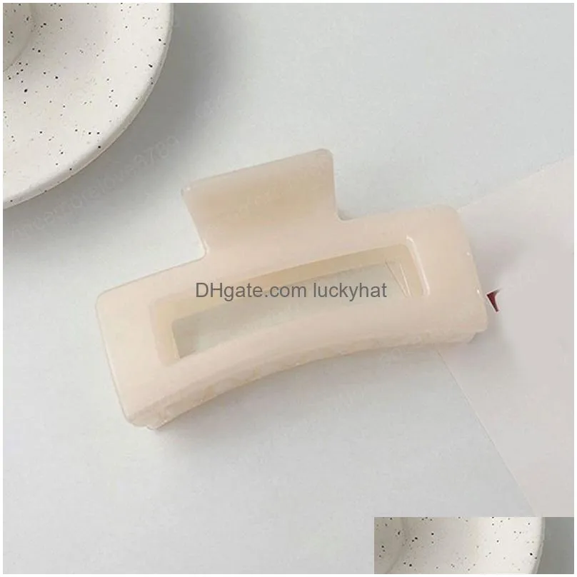 korean acrylic resin large hair claw clamps geometric clamp hair accessories acetate print solid rectangle hairpin