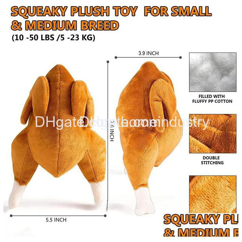 plush dog toy squeaky stuffed dog toys for boredom stimulating play chew resistant safe and nontoxic delicious turkey h27