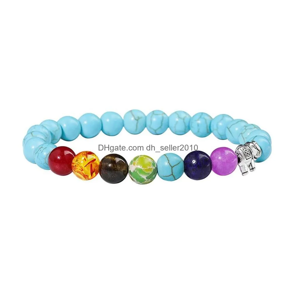 rock chakra bracelet 8mm natural stone stretch chakra bead bracelet uni stress relief yoga beads aromatherapy essential oil