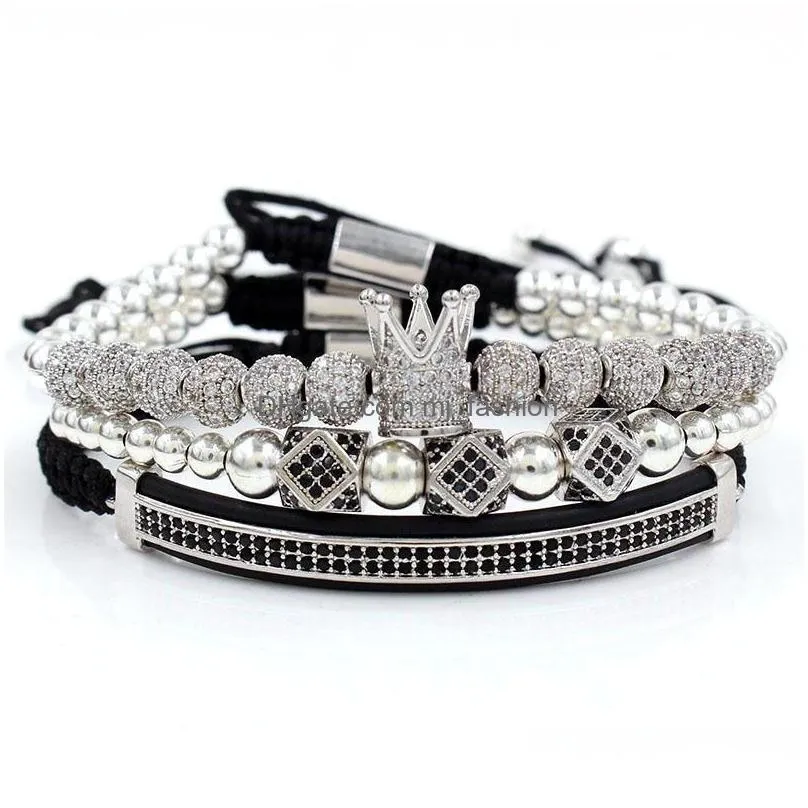 men crown charm bracelet mens luxury beaded bracelets designer jewelry women braclet womens bangles bangle fashion accessories