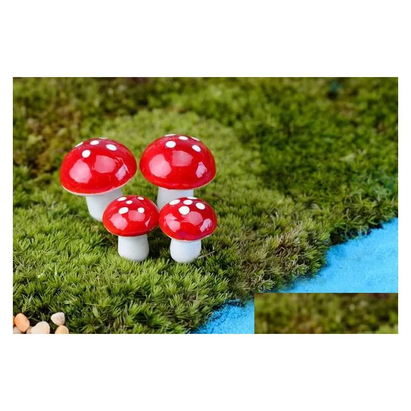 artificial colorful mini mushroom fairy garden miniatures gnome moss terrarium decor plastic crafts bonsai home decor for diy zakka