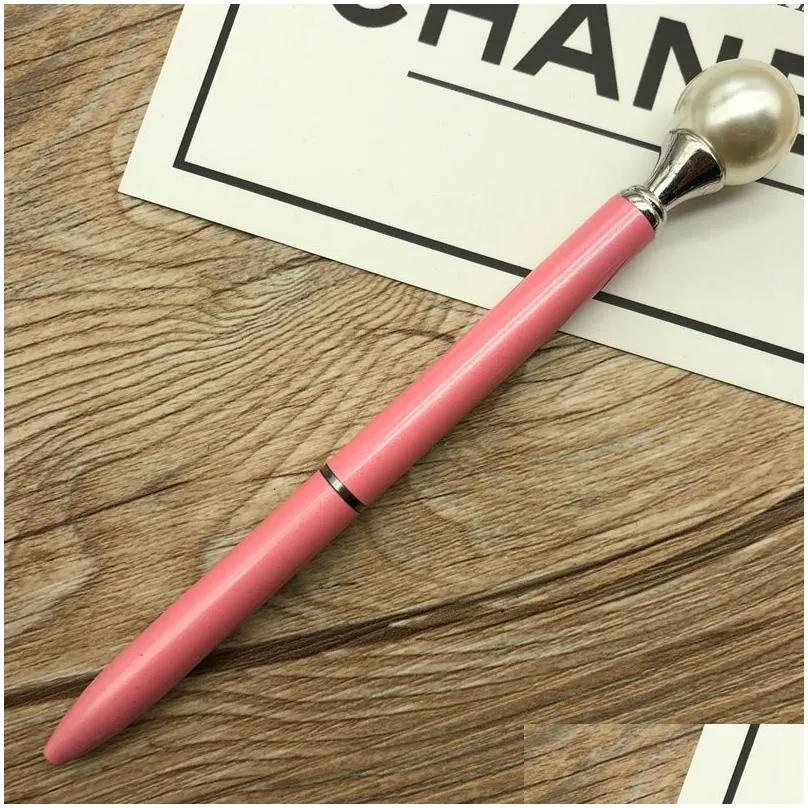 pearl ball pens ballpen pen fashion girl big pearl ballpoint pens for school stationery office supplies wholesale shipping dbc