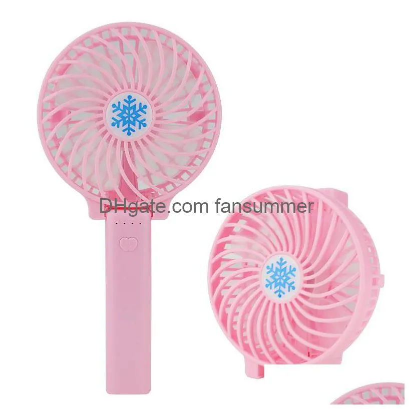 handle usb fan foldable handle mini charging electric fans snowflake handheld portable for home office gifts retail box 6 colors