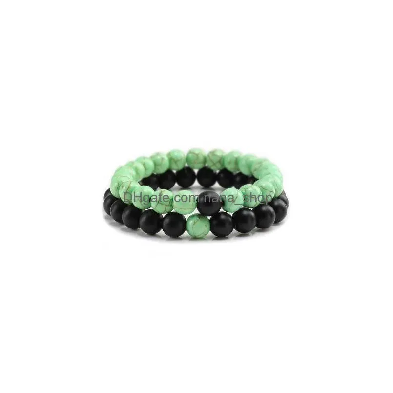 handmade lava rock stone bracelet natural stone healing bracelets sets pendant energy yoga round beads bracelets protection accessory