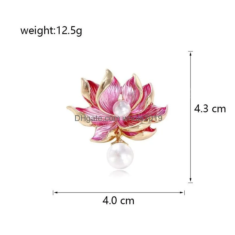 lotus brooch female highend exquisite cheongsam accessories chinese style pink lotus brooches for women gift