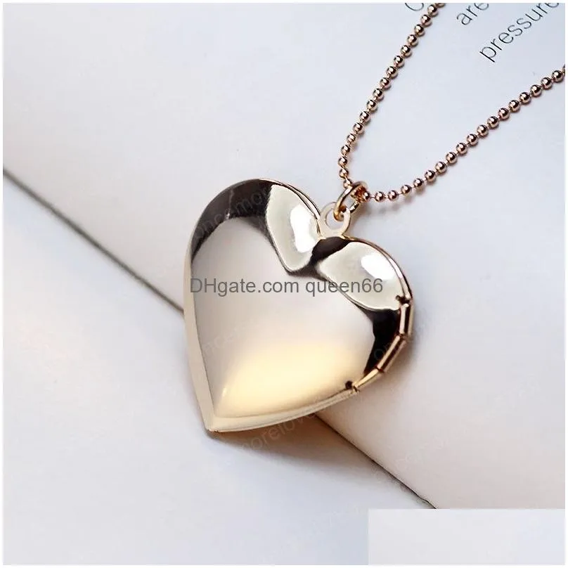 new fashion jewelry heart diy openable locket photo box pendant necklace love locket necklaces