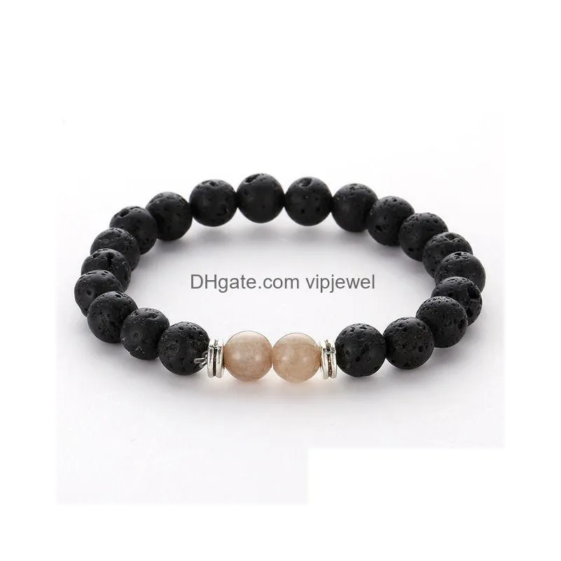 19 colors natural stone black volcanic lava beads essential oil diffuser bracelet balance yoga pulseira buddha jewelry