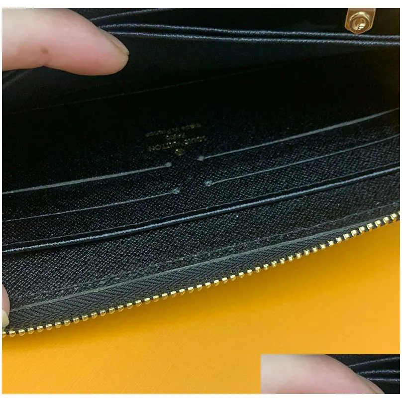 europe designer fashion single zipper organizer designer men women leather wallet lady wallet without box