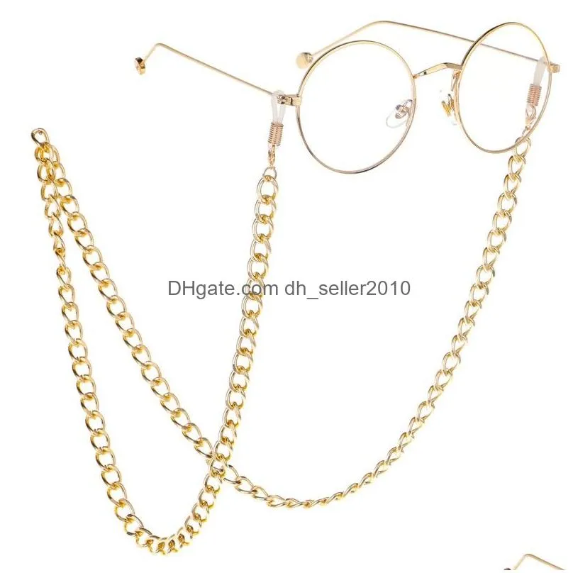 punk gold metal glasses chain necklace eyewear cord alloy neck strap holder cord eyeglasses chains accessories