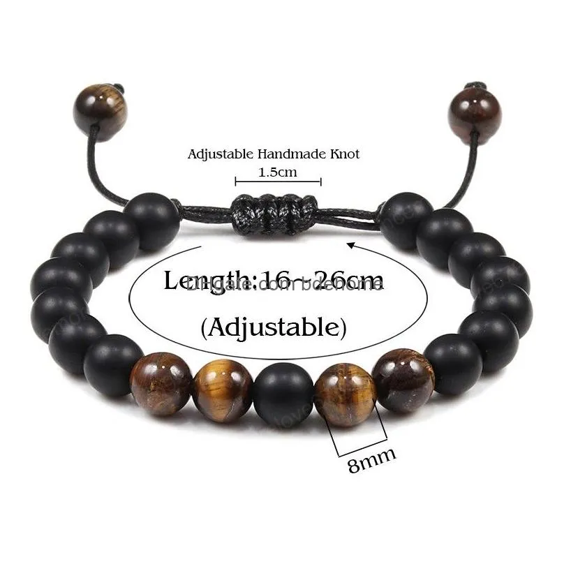 tiger eye beads bracelets men lava rock stone essential oil diffuser bracelet braided rope buddha bracelet bangle adjustable