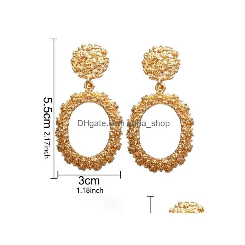 statement drop earrings large metal geometric dangle earrings gold rose gold for women girls jewelry gift 12 styles