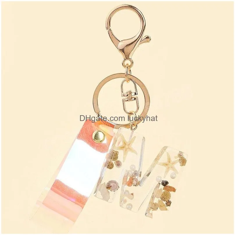 acrylic butterfly letter keychains english alphabet crystal women key chains ring tassels keyring holder pendent gift accessory