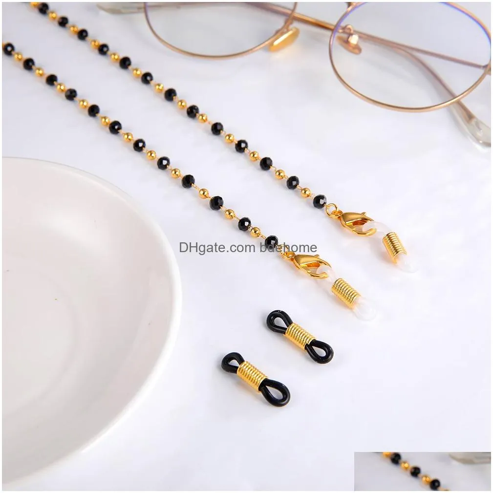 beaded chain for lanyard women stone crystal glasses chain neck cord holder reading eyeglasses accessories