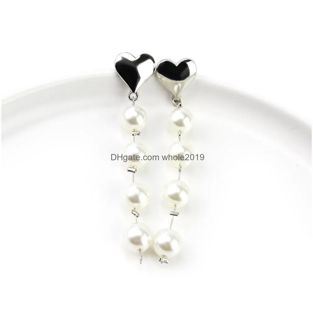 temperament elegant pearl earrings women simple wild peach heart love earrings earrings women women jewelry