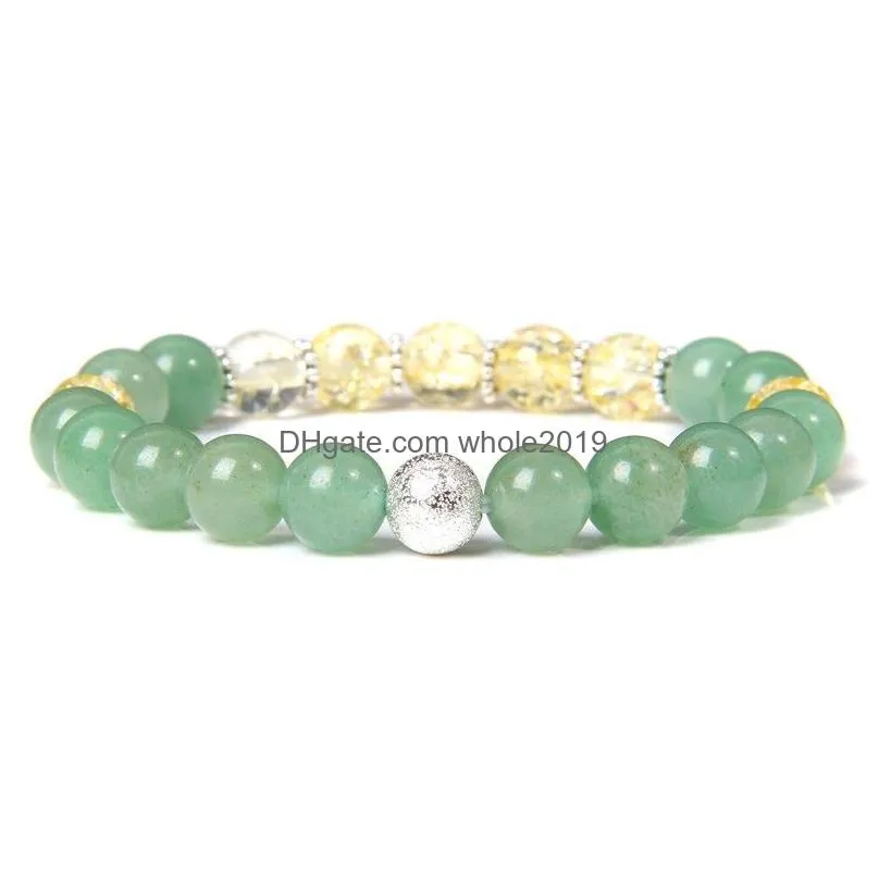 natural green aventurine stone strands bracelets beads glass crystal charm bracelet for women girl lady jewelry gifts