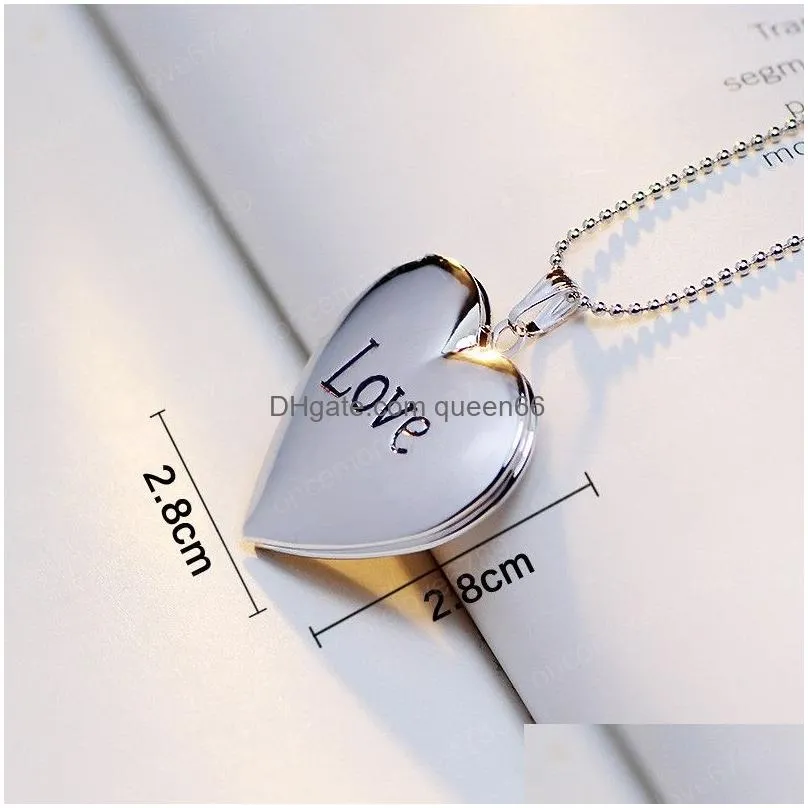 new fashion jewelry heart diy openable locket photo box pendant necklace love locket necklaces