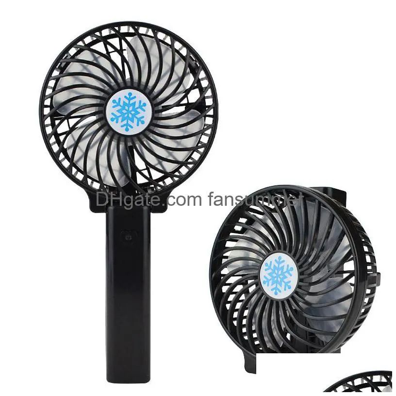 handle usb fan foldable handle mini charging electric fans snowflake handheld portable for home office gifts retail box 6 colors