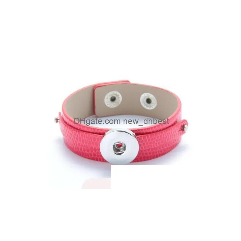 bracelet high quality diy ginger snap button leather bracelets fit 18mm snap button charms jewelry
