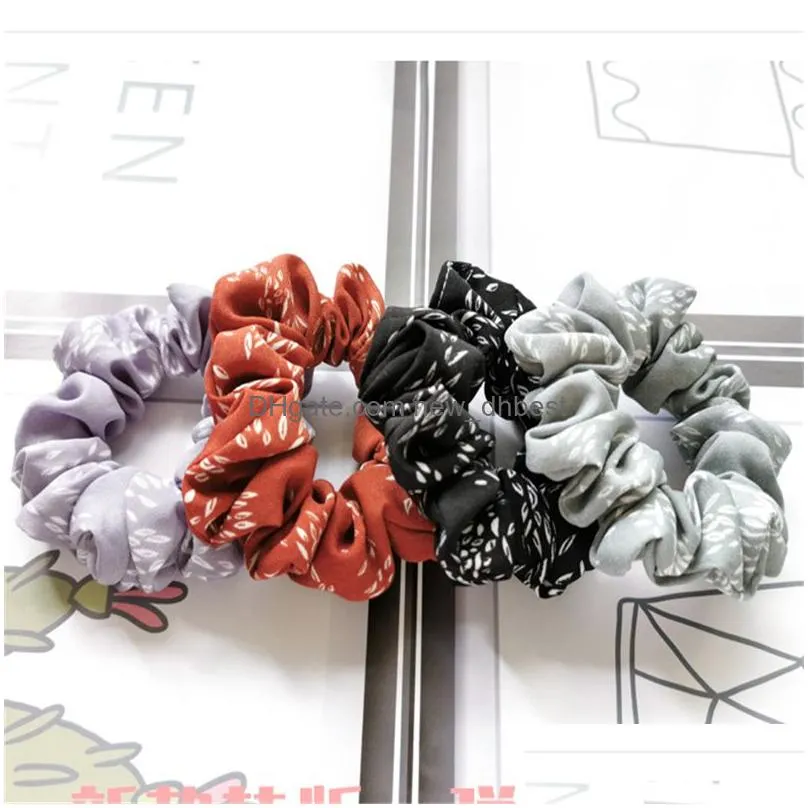 women fashion elastic hair bands ponytail holders print scrunchies hair ties hair accessories