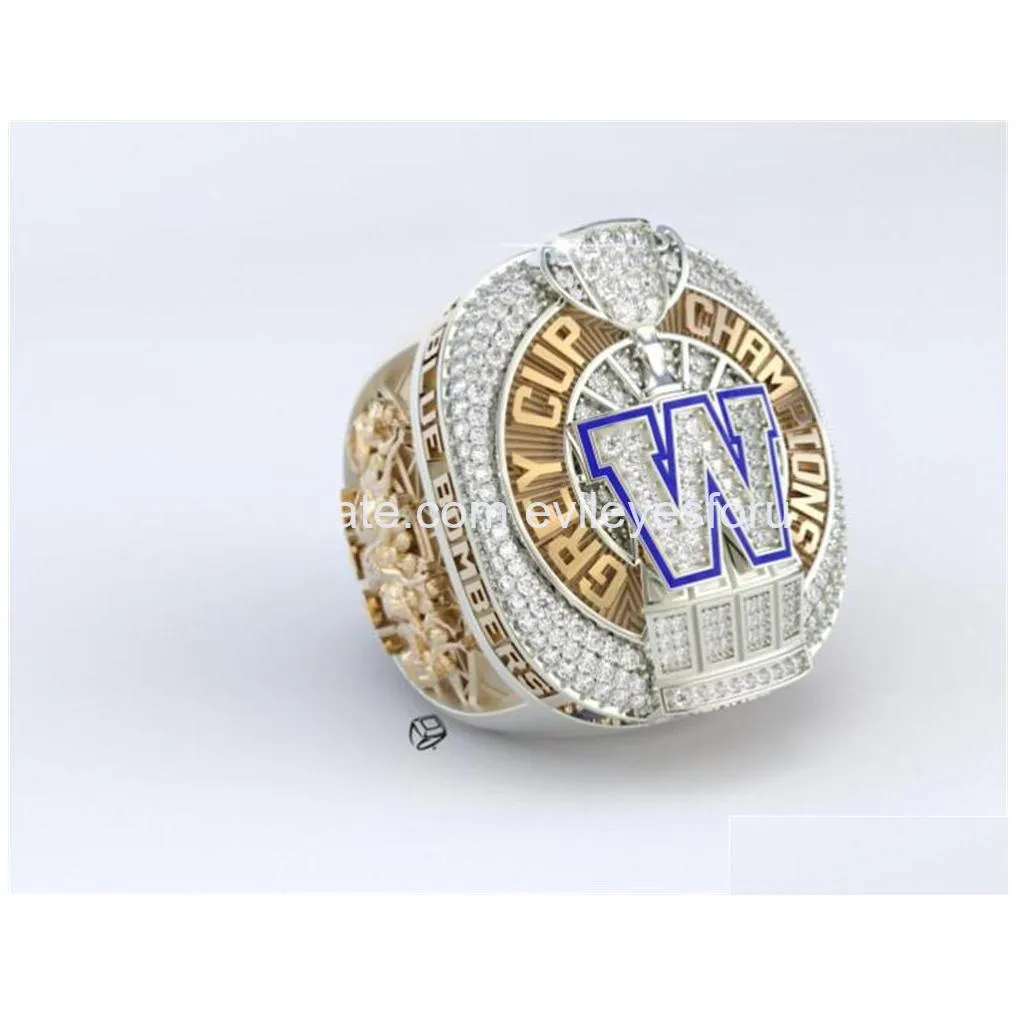 wholesale 20212022 winnipeg blue the 108th grey cup championship ring bombers fashion gifts from fans and friends leather bags accessories