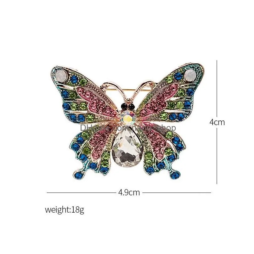 european and american new oil drop enamel alloy inlaid color diamond brooch retro palace style pins accessories jewelry wholesale