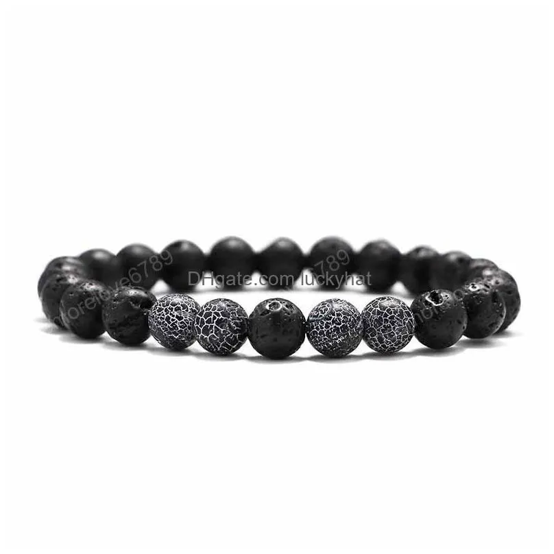 8mm black lava stone turquoise bead braclets essential oil diffuser bracelet for women men jewelry