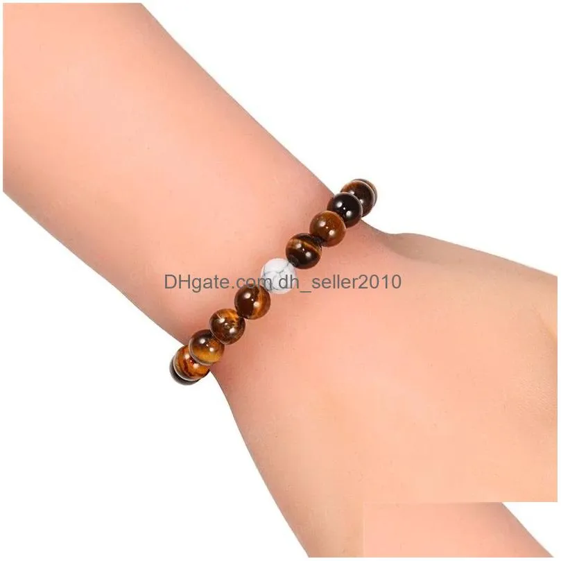 tiger eye beads bracelet men charm natural stone braslet for women braided rope adjustable yoga bracelets jewelry gift pulseras