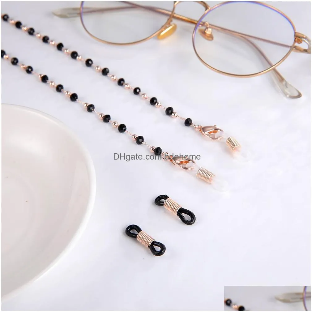 beaded chain for lanyard women stone crystal glasses chain neck cord holder reading eyeglasses accessories