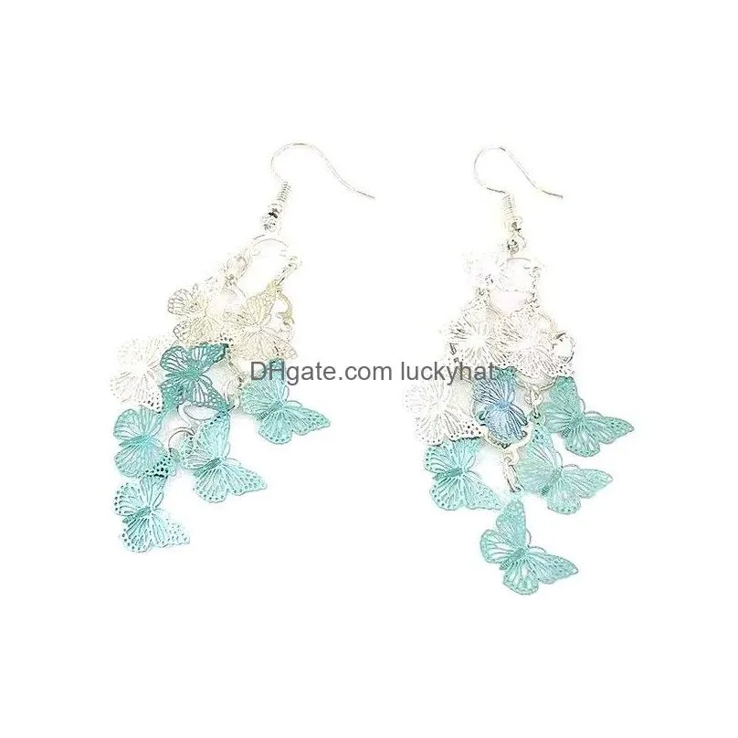 butterfly dangle earring ear hook women party jewelry for lady bohemian long tassel earrings jewelry gift