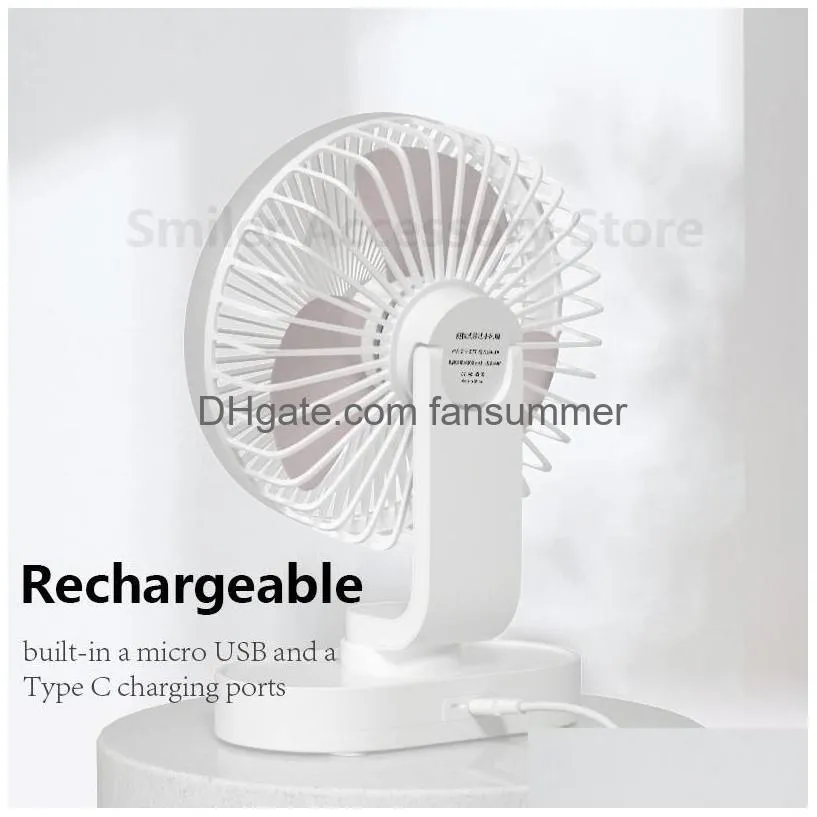 gadgets mini fan portable dc 5v usb rechargeable strong wind small table silent fan noiseless oscillating desktop cooling fan usb