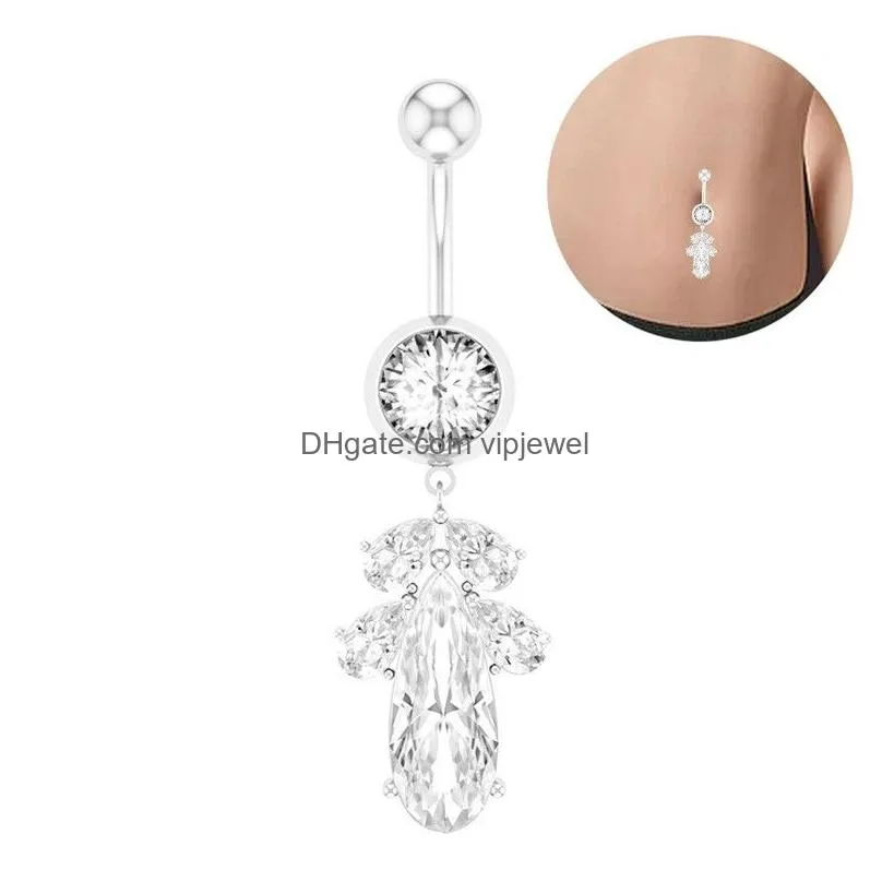 long dangle round heart body piercing navel surgical steel belly button rings belly piercing sexy body jewelry