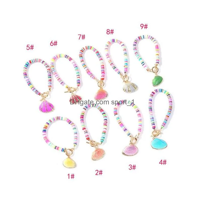 fashion bohemian bracelets lady summer beach bangle 9 styles charm colorful seashell bracelet for women girls jewelry christmas gift