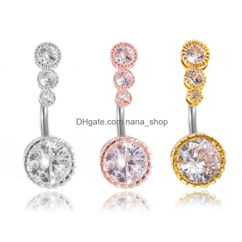 high quality y zircon belly bars belly button rings belly piercing zircon gift body jewelry navel piercing rings