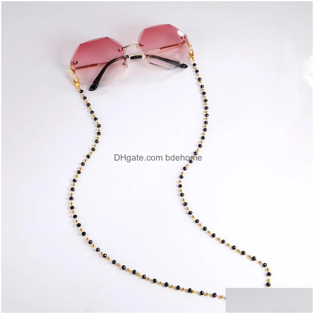 beaded chain for lanyard women stone crystal glasses chain neck cord holder reading eyeglasses accessories