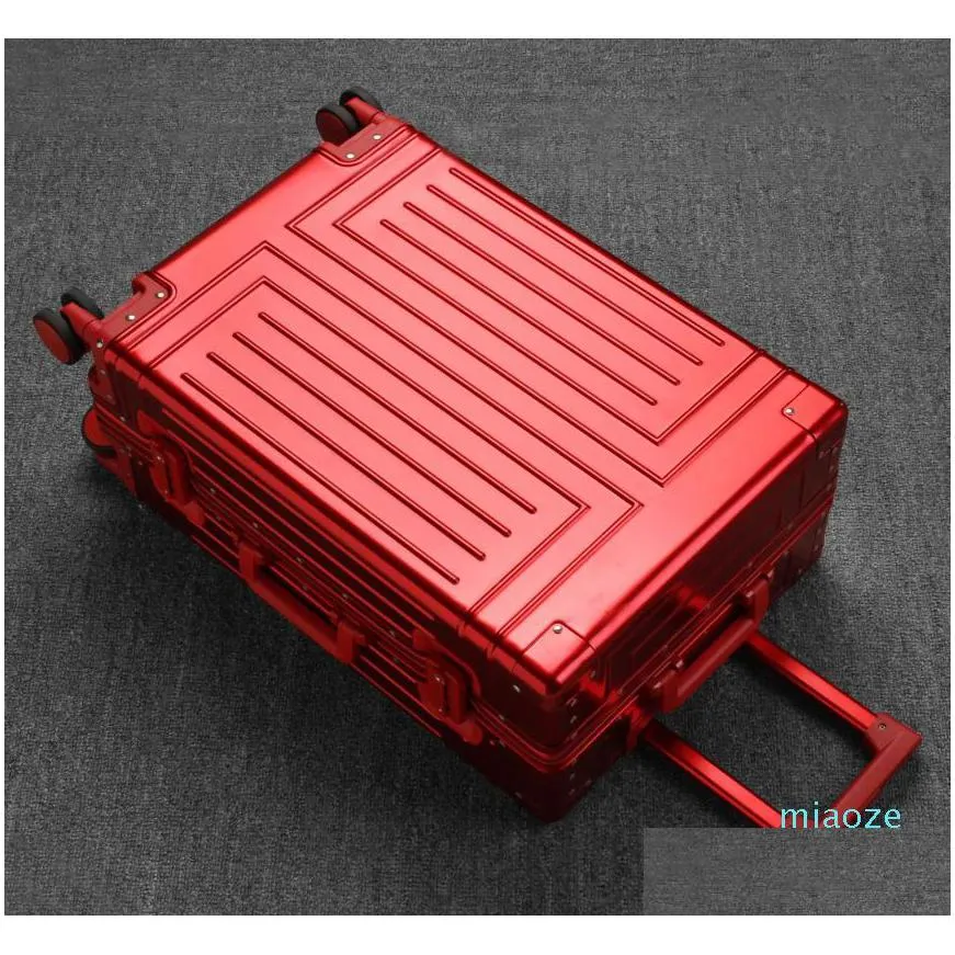 highgrade 100% aluminummagnesium rolling luggage for boarding spinner travel suitcase with wheels suitcases