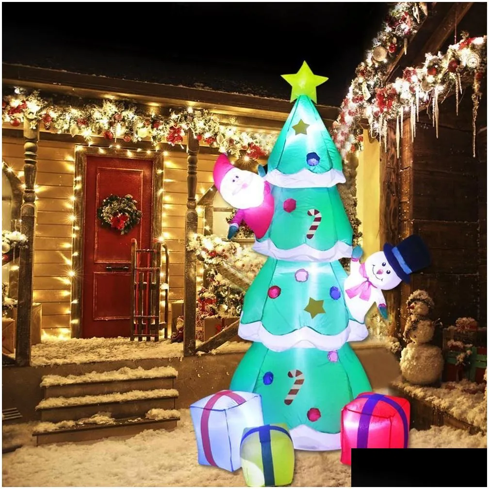 2.1m led inflatable outdoor glow christmas tree merry christmas decoration christmas ornaments happy new year xmas tree 201027