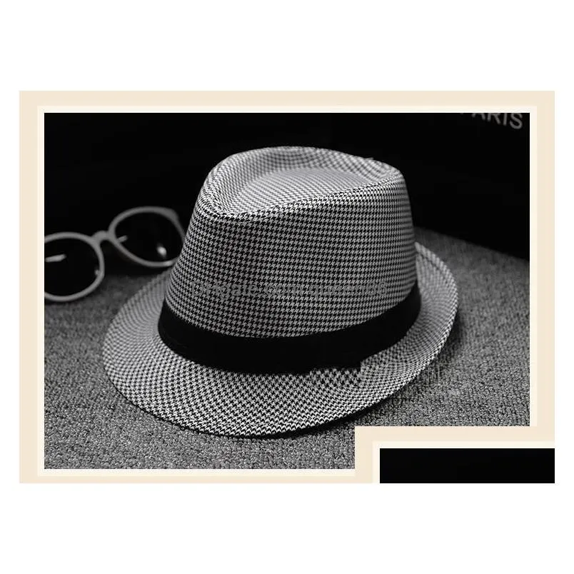  men women cotton/linen straw hats soft fedora panama hats outdoor caps 28 colors choose