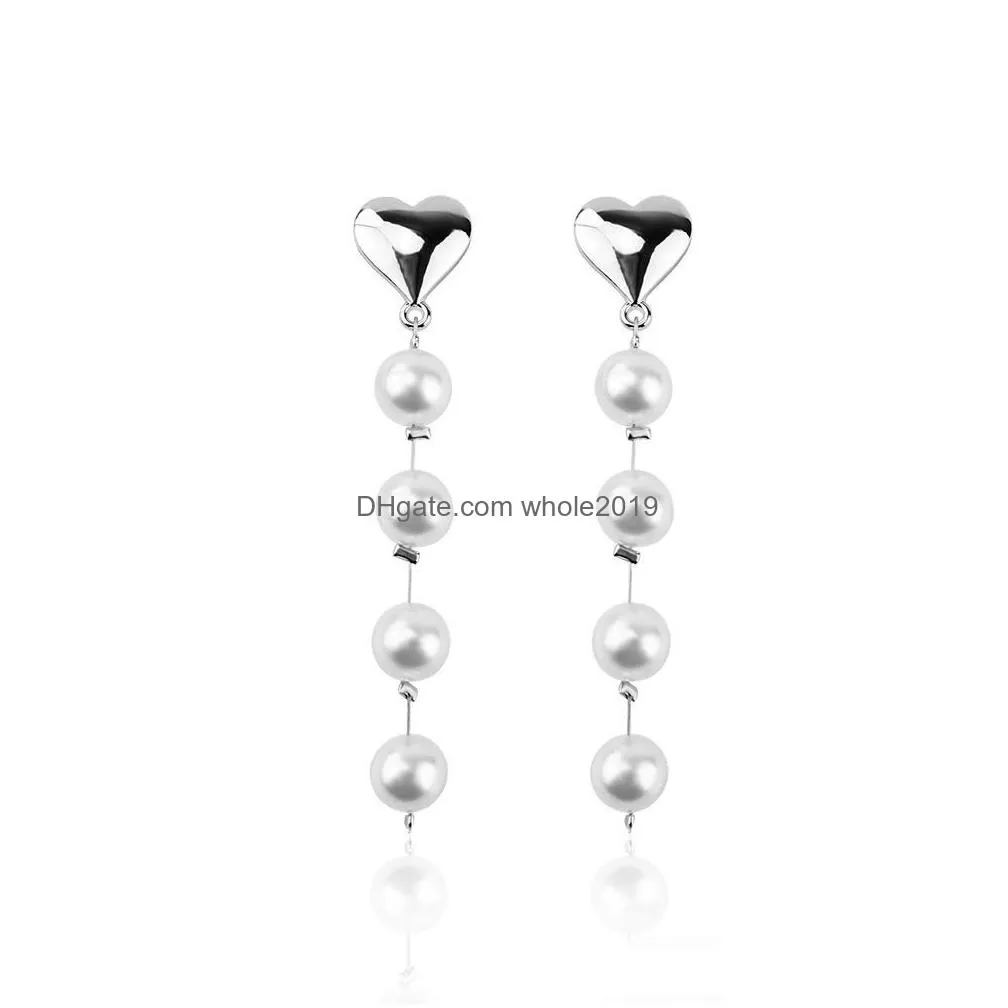 temperament elegant pearl earrings women simple wild peach heart love earrings earrings women women jewelry