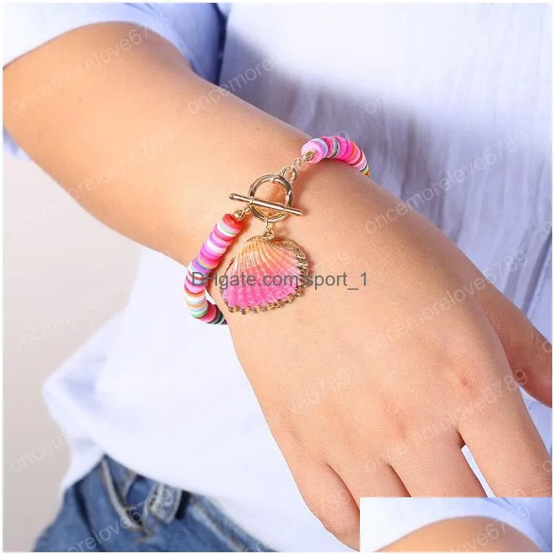 fashion bohemian bracelets lady summer beach bangle 9 styles charm colorful seashell bracelet for women girls jewelry christmas gift