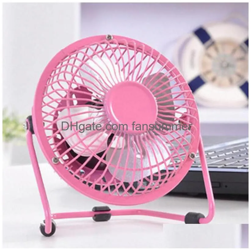 high quality 360 rotate metal usb fan mini portable colored summer home office desk electric cooling fan