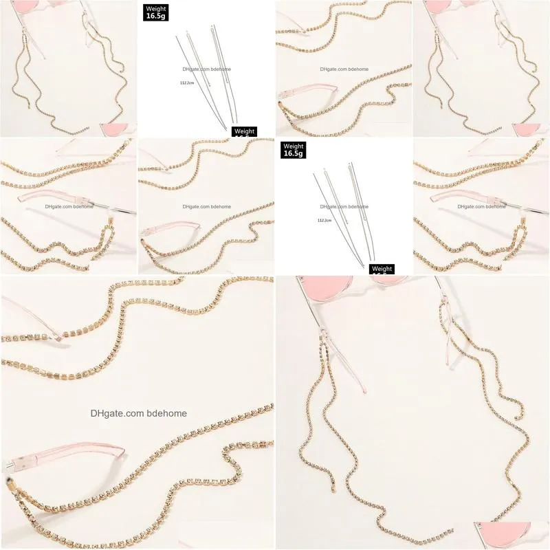 acrylic crystal chain lanyard hold straps glasses chain fashion women sunglasses accessories
