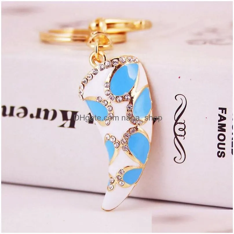 enamel alloy rhinestone pendant key chains musical instrument keychain girl jewelry ornament charm key ring accessories party gift