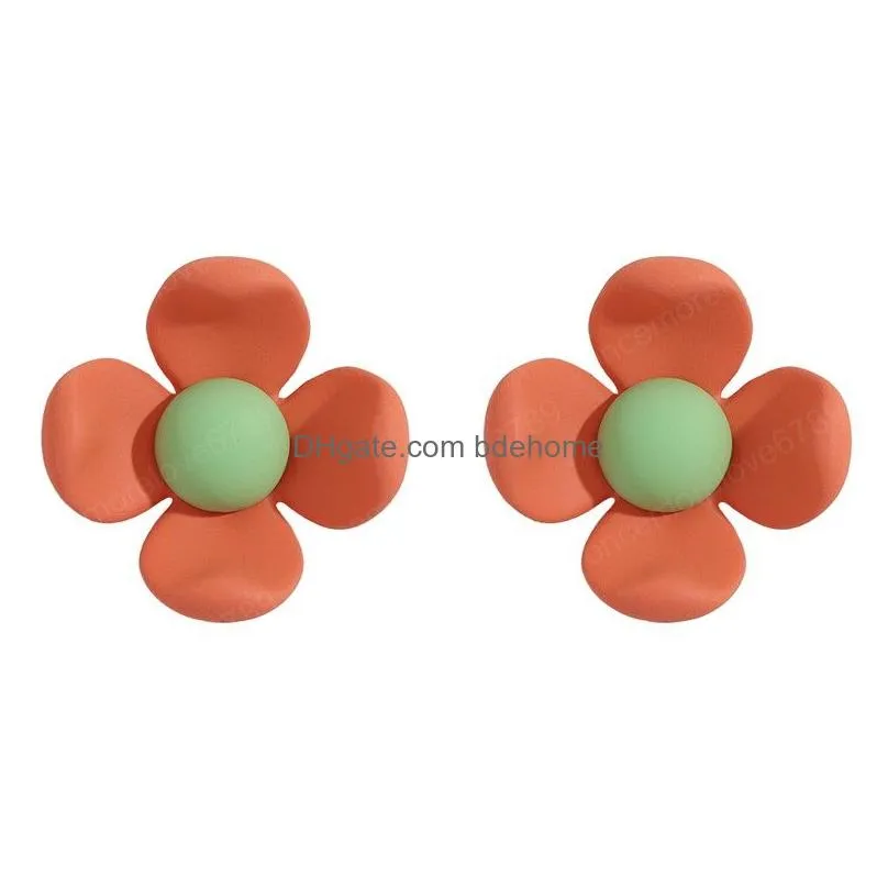 trendy cute flower stud earrings for women girls summer floral earring jewelry gift brincos accessories