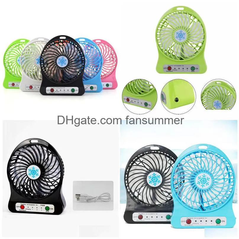 portable mini fan 3 speed adjustable fans for home officedesk travel with led light usb rechargeable fan handheld