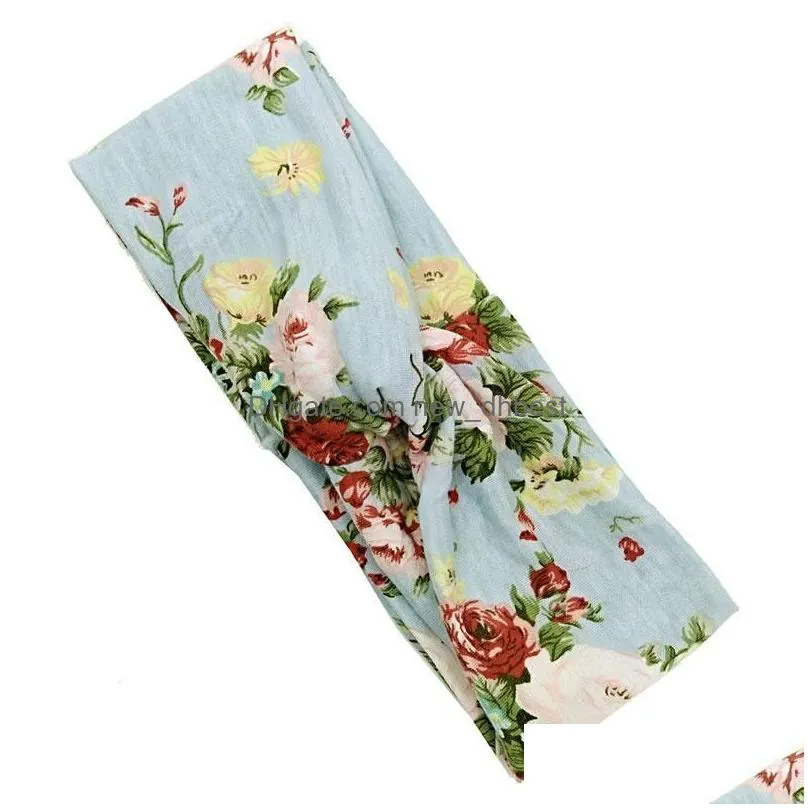 floral print head band girls hair bands boho headbands for women flower printed elastic head wrap twisted hair accessories