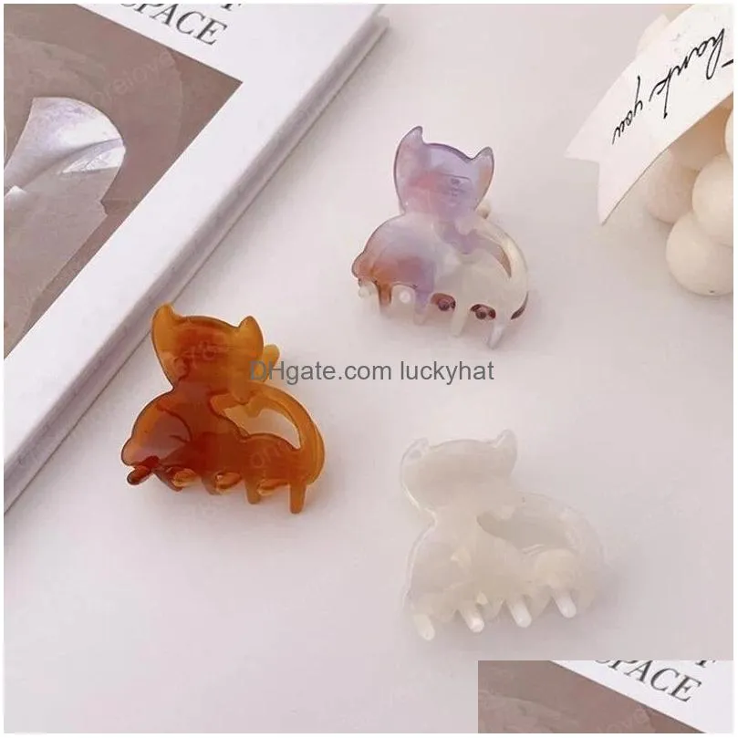 lovely acrylic acetic acid animal cat clamps hair claw clip head accessories for women hairpin jewelry gifts