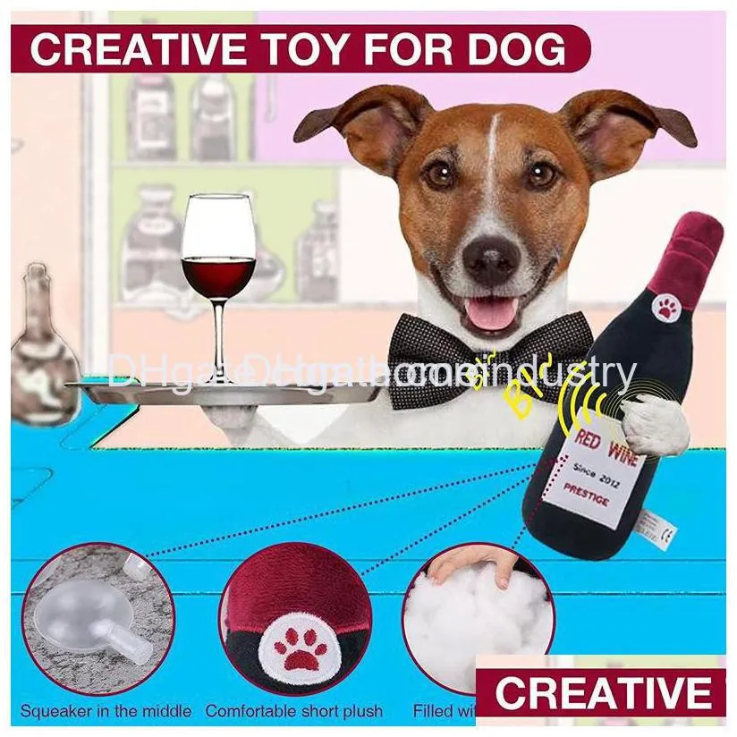water bottle dog toy drink themed crunching plush toys funny puppy teething squeaky toy