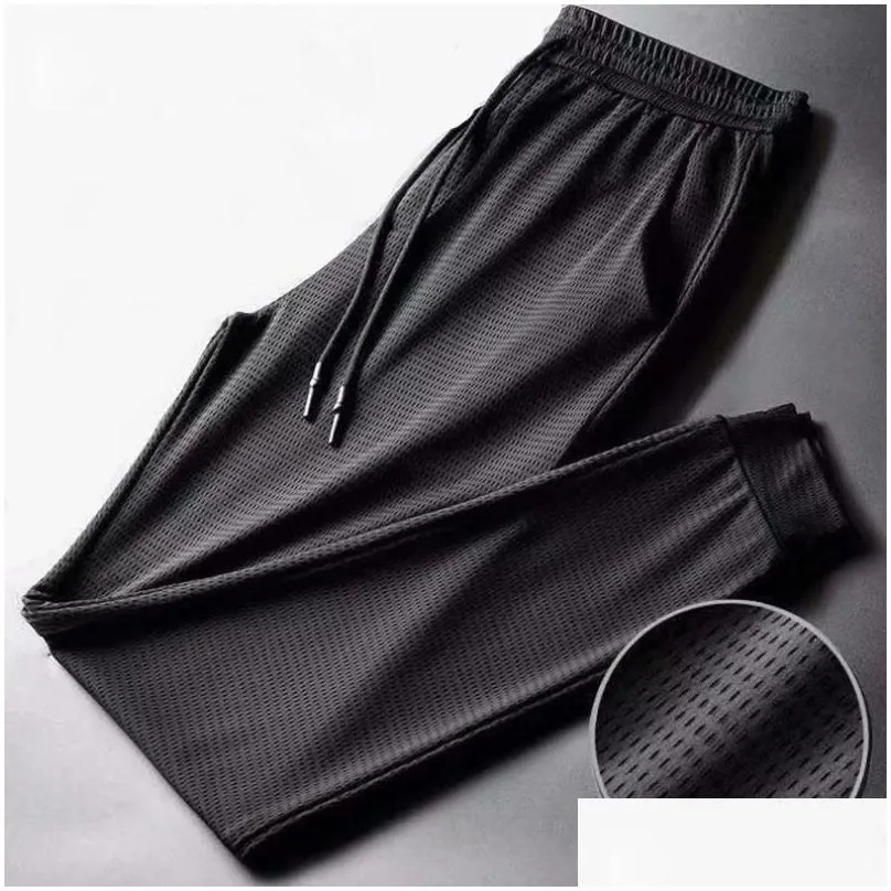 mens pants cool sport pant men ice silk breathable elastic casual jogger jogging tracksuit harem trousers sportswear 2023