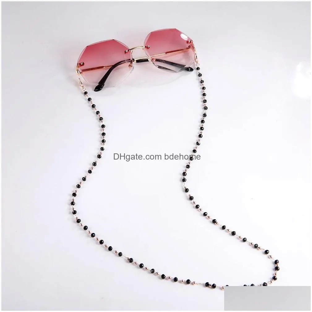 beaded chain for lanyard women stone crystal glasses chain neck cord holder reading eyeglasses accessories