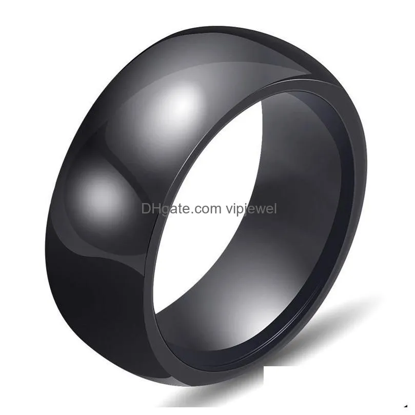 band rings jewelry fashion high quality brief black white pink ceramic rings wholesale women lucky finger rings